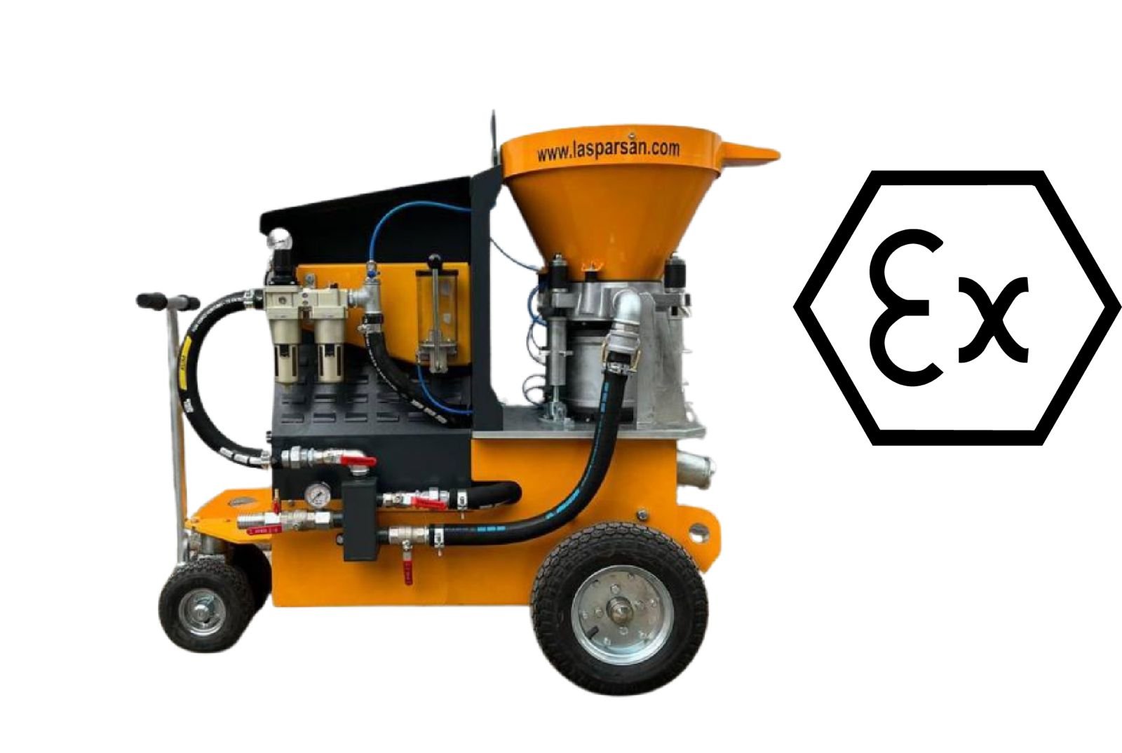 LPS-ASM-100 pneumatic dry-mix shotcrete machine for ATEX and underground spraying applications